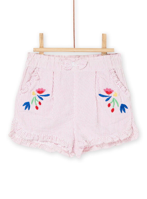 Short de color blanco y rosa con estampado de rayas RIPOPSHO1 / 23SG09X1SHO000