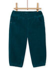 Pantalón de color azul pato de pana para bebé niño MUJOPAN1 / 21WG1011PAN714