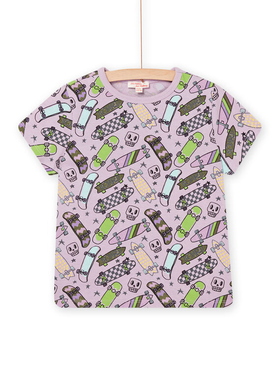 Camiseta de manga corta con estampado de skate rosa POKATI / 22W902L1TMCH706