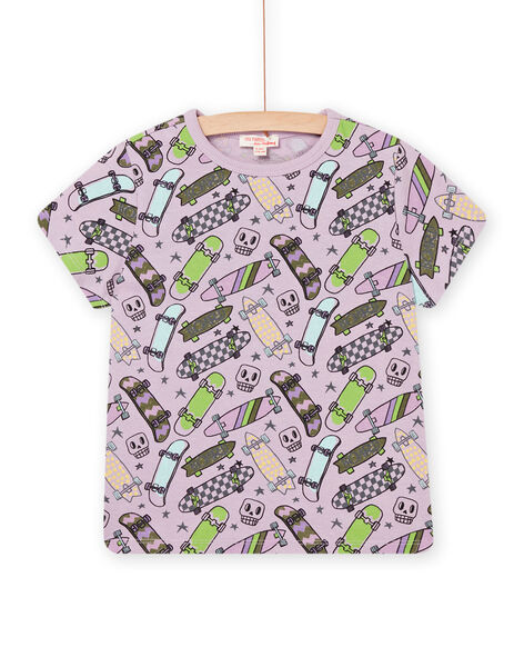 Camiseta de manga corta con estampado de skate rosa POKATI / 22W902L1TMCH706