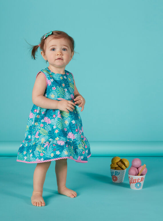 Vestido estampado para niña recién nacida JIQUAROB1 / 20SG09R2ROB621
