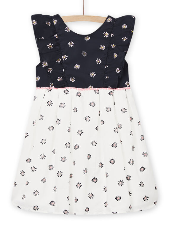 Vestido bicolor con estampado floral para niña NASOROB2 / 22S901Q2ROBC243