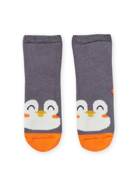 Calcetines grises con estampado de pingüino para bebé niño MYUJOCHOB3 / 21WI1015SOQJ918