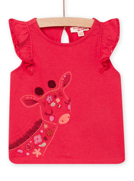 Camiseta rosa con estampado de jirafa para bebé niña NIFLATI / 22SG09R1TMCF510