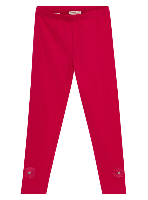 Leggings lisos con flores en el bajo JYAWELEG1 / 20SI0192CAL304