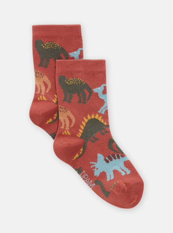 Calcetines rosa con estampado de dinosaurio para niño TYOJOCHO9 / 24SI0287SOQ313