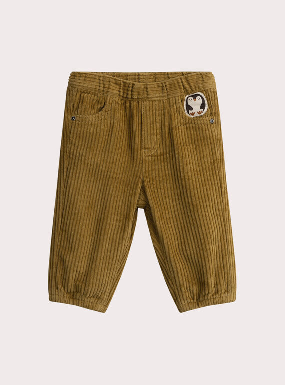 Pantalón de terciopelo con animación de pingüino para bebé  VUBAPAN1 / 24WG10Q2PANG602
