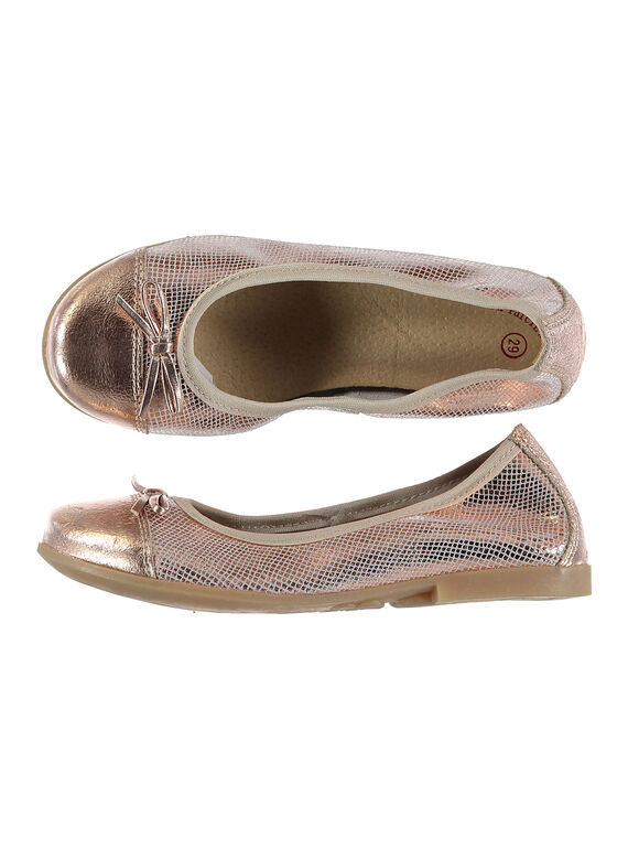 Bailarinas elásticas de piel de fantasía para niña FFBALRINE / 19SK35C1D41030