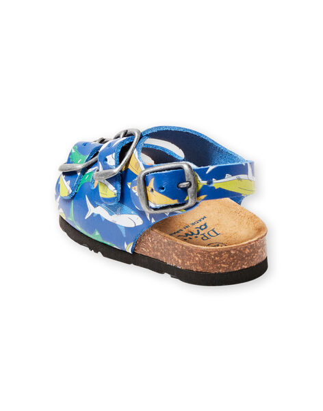 Sandalias de color azul marino con estampado de tiburones para bebé niño LBGNUREQUIN / 21KK385CD0E070