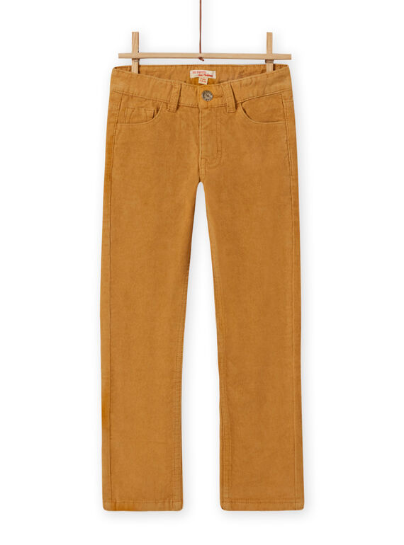 Pantalón de pana liso amarillo para niño MOJOPAVEL5 / 21W902N2PANB101