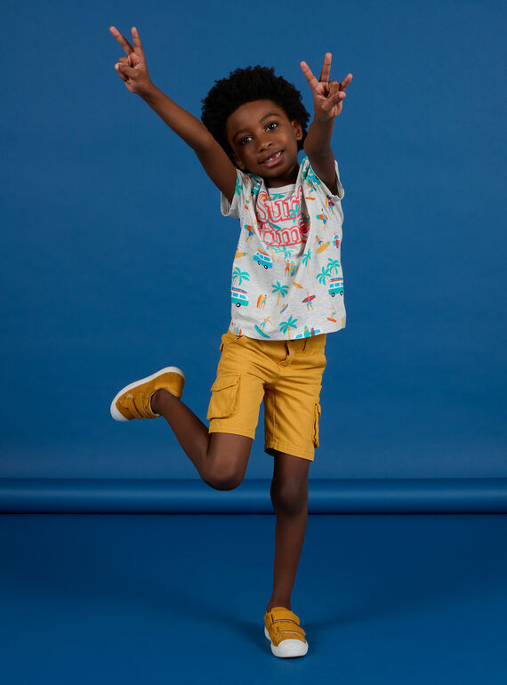 Bermudas de color amarillo miel para niño NOWABER4 / 22S902V3BER107