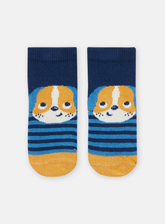 Calcetines azules con estampado de perro para bebé niño TYUJOCHO1 / 24SI1085SOQC214