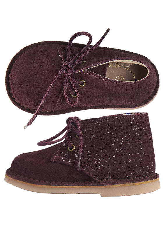 Botas de piel de serraje y brillo para bebé niña GBFBOOTDES / 19WK37X3D0D719