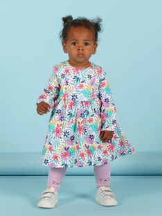 Vestido de pana multicolor con estampado floral para bebé niña MIPLAROB4 / 21WG09O4ROB001