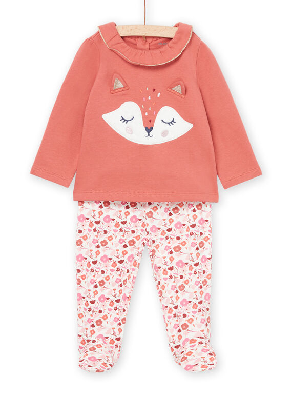 Pijama de camiseta y pantalón con dibujo de zorro PEFIPYJFOX / 22WH1321PYJE415