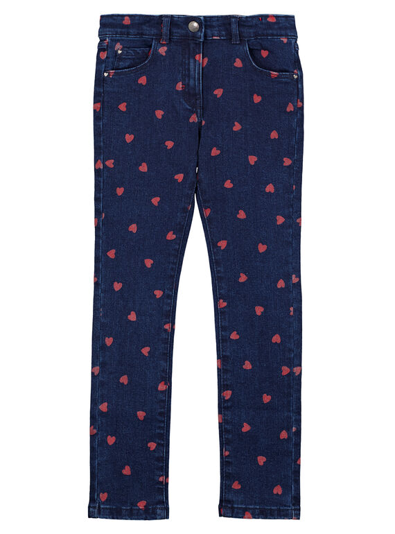 Vaquero de 5 bolsillos con estampado de corazón GATRIJEAN / 19W901J1JEAP271