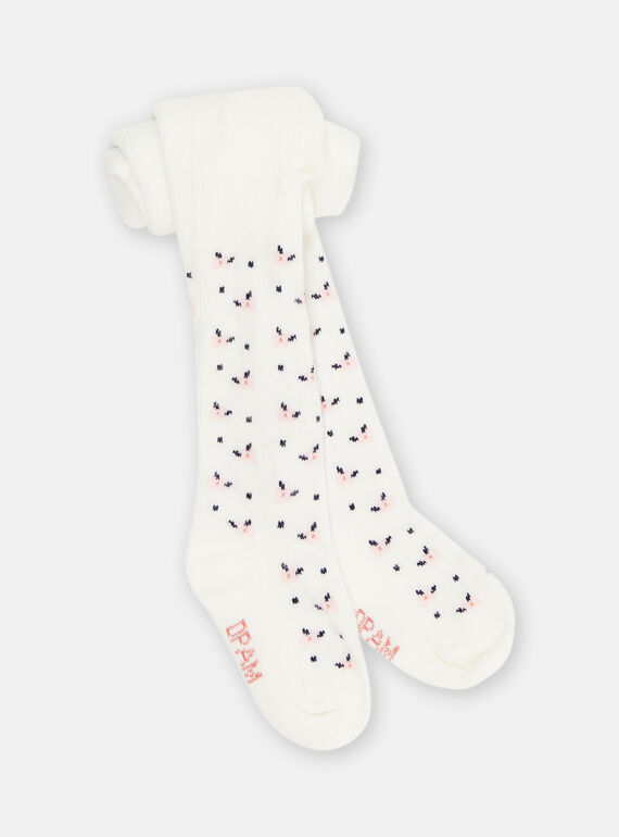 Leotardos de color crudo con estampado de flores para bebé niña SYIJOCOL1 / 23WI09M6COL001