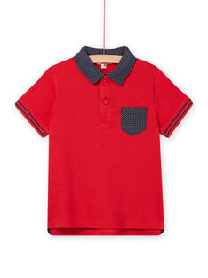 Polo rojo con bolsillo en contraste para niño NOVAPOL / 22S90221POLF503