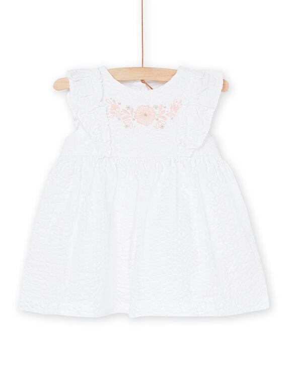 Vestido blanco con frunces RINEOROB2 / 23SG09O2ROB000