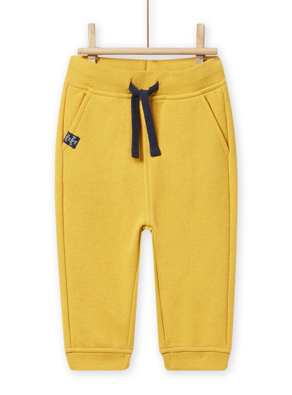 Pantalón de muletón piqué amarillo para bebé niño NUJOPAN2 / 22SG1064PAN106