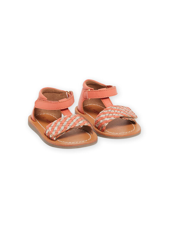 Sandalias de piel de color coral RISANDVELC / 23KK3767D0E415