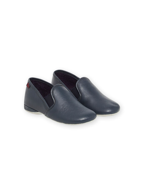 Zapatillas de casa de piel azul marino para niño NOBEAUFILS / 22KK3651D0B070