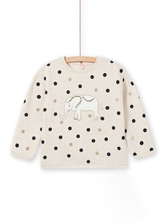 Sudadera de manga larga, estampado de lunares y parche de elefante LAPOESWEA / 21S901Y1SWE001
