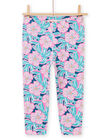 Leggings de color azul y rosa, con estampado floral, para niña NYAFICLEG / 22SI01U1CAL715