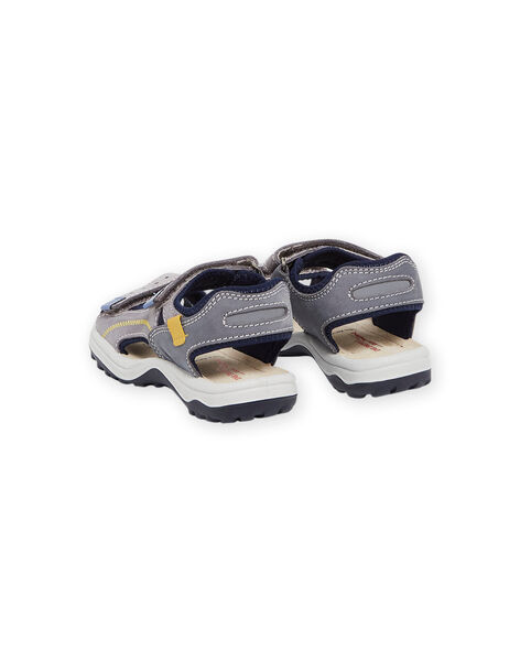 Sandalias de piel de serraje de color gris ROSANDSOFT / 23KK3662D0E940