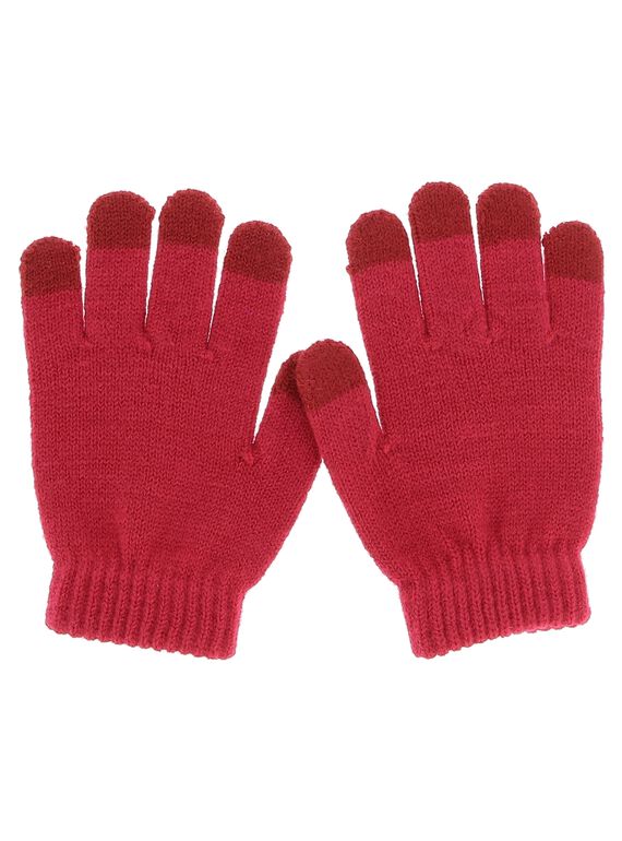Pair of girls' pink gloves DYATRIGAN / 18WI01D1GAN308