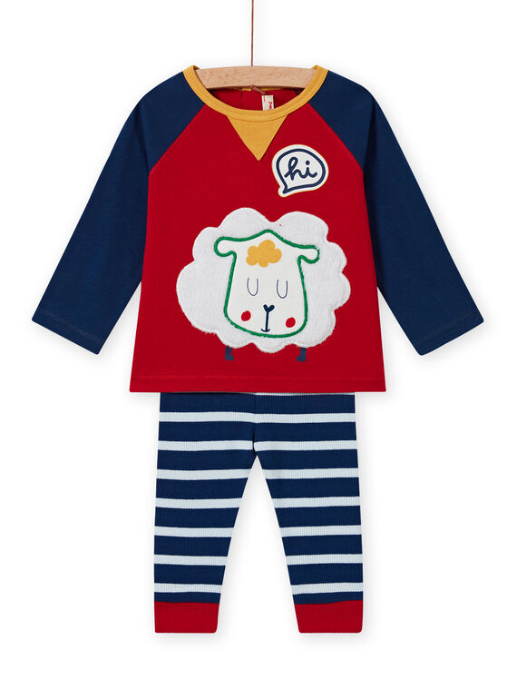 Conjunto de camiseta con estampado de oveja y leggings de rayas para bebé niño MUMIXENS / 21WG10J1ENS505
