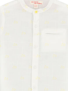 Camisa de color blanco con cuello Mao para bebé niño FUPOCHEM / 19SG10C1CHM099