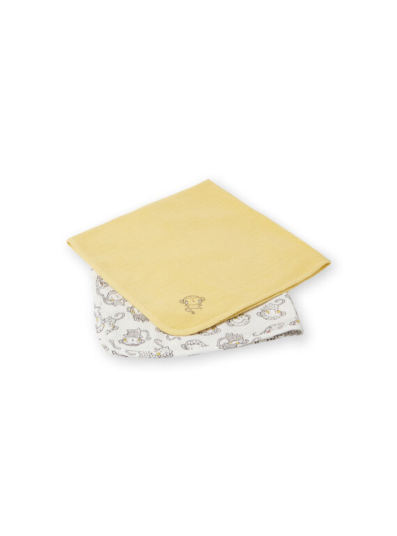Pack de 2 muselinas de color amarillo para recién nacido LOU1LAN2 / 21SF41H1LAN103
