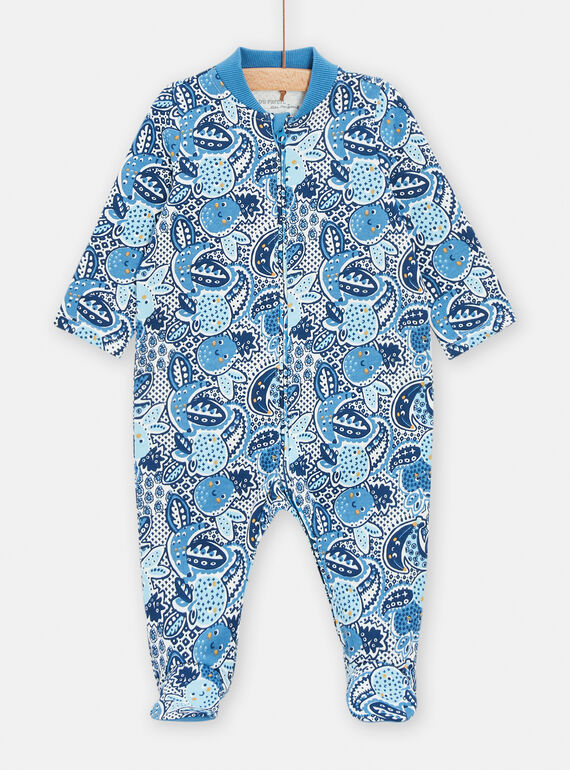 Pelele azul con estampado paisley para bebé niño TEGAGREAOP / 24SH1441GRE003