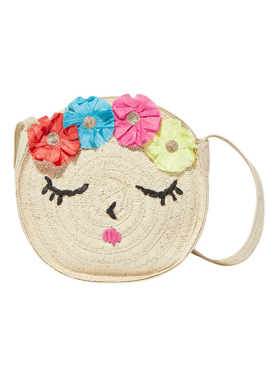 Bandolera efecto rafia con flores para niña JYABOBAG / 20SI01H1BES009