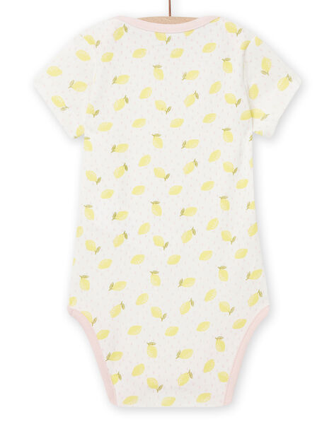 Body de color crudo con lunares y estampado de limón para bebé niña NEFIBODCIT / 22SH13I8BDL001