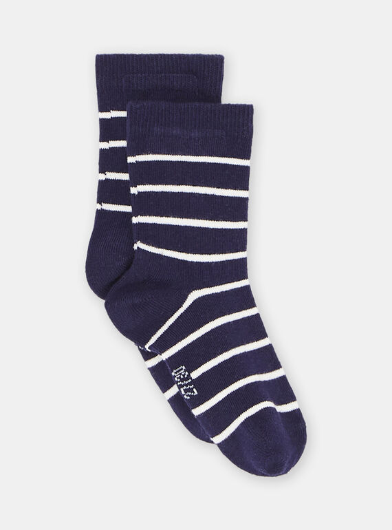 Calcetines de color crudo con estampado de rayas para niño SYOJOCHOR1 / 23WI02B9SOQ001