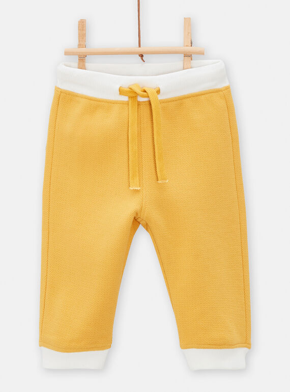Pantalón de chándal amarillo sol con estampado de perro para bebé niño TUJOPAN2 / 24SG1082PAN102