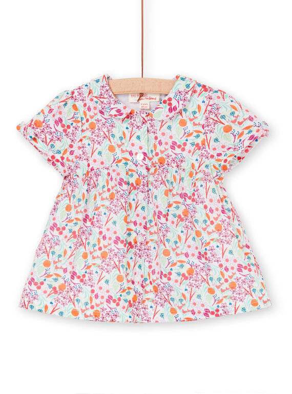 Blusa rosa y naranja con estampado foral, para bebé niña LIVICHEM / 21SG09U1BLU000