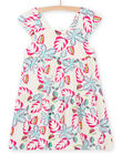Vestido crudo oscuro, rosa y azul para niña NAJOROB10 / 22S901C3ROB003