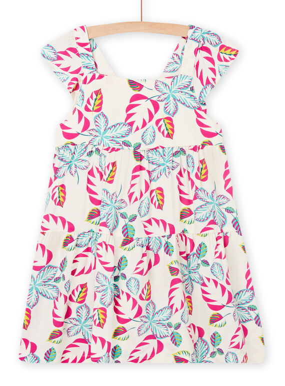 Vestido crudo oscuro, rosa y azul para niña NAJOROB10 / 22S901C3ROB003