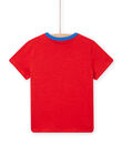 Camiseta rojo anaranjado con estampado de trébol para niño NOLUTI4 / 22S902P3TMCF527