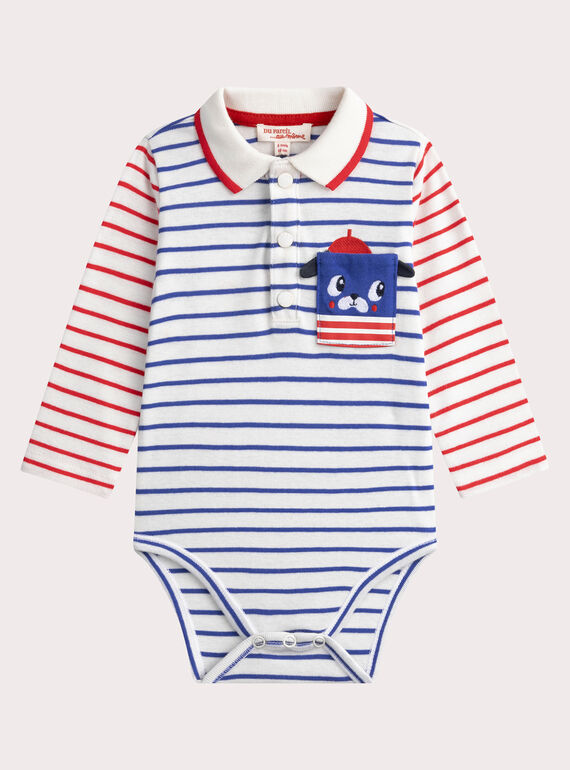 Body de manga larga color crudo para bebé niño WUKABOD / 25SG1032BODA002