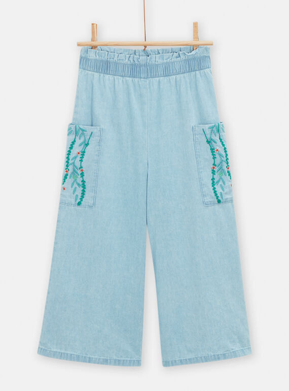 Pantalón ancho de color azul claro para niña TACOPANT / 24S901N1PANP272