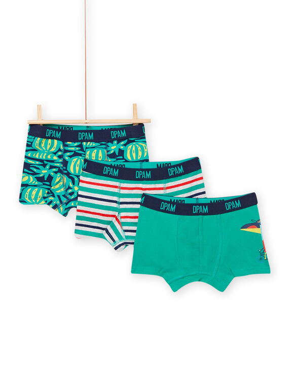 Pack de 3 bóxers a juego con estampado de tucán para niño NEGOBOXTROP / 22SH12I5BOXJ922