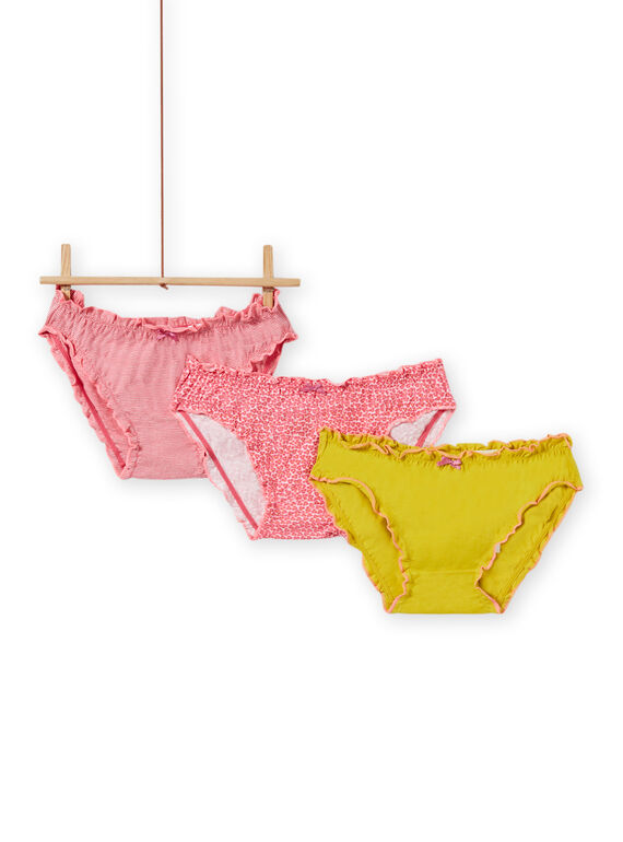 Pack de 3 braguitas a juego con detalles avolantados para niña MEFALOTFLE / 21WH11B5D5L001