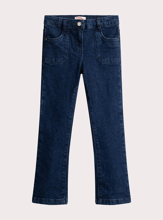 Jeans de mezclilla oscuro de corte flare para niña VAJOPANT2 / 24W901J1PANP271