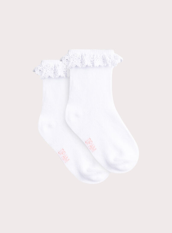 Calcetines color crudo con volantes para bebé niña  VYIJODEN1 / 24WI09G2SOQA001