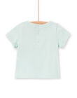 Camiseta de rayas de color verde agua y blanco, para bebé niño LUVERTI3 / 21SG10Q3TMCG632