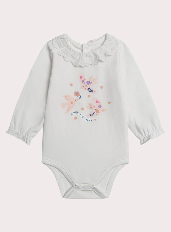 Body de color crudo para bebé niña XIBLUBOD / 25WG09N1BOD001
